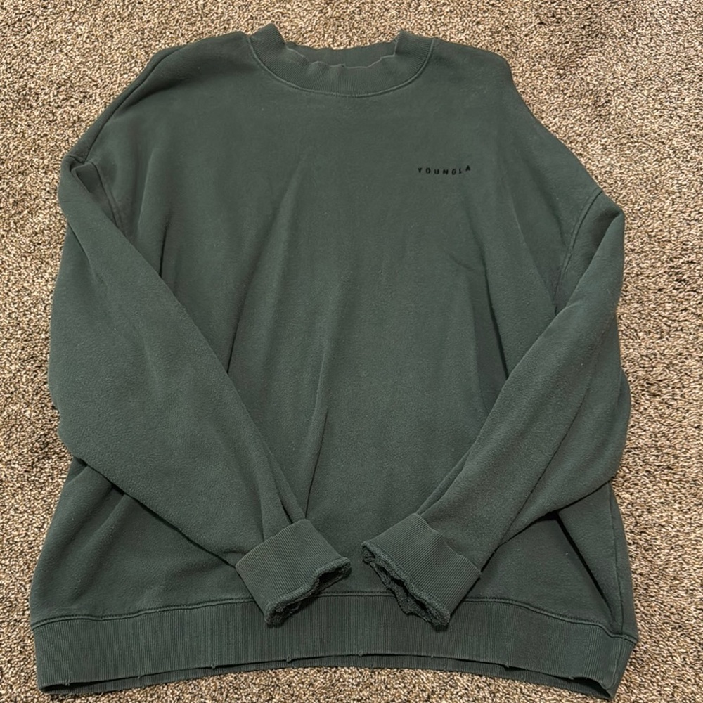 YoungLA Green Crewneck Sweater Soft Comfortable Fit